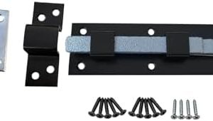 QCAA Heavy Duty Square Spring Door Bolt - 6" Zinc Door Lock for Residential Use - Secure & Durable - Made in Taiwan