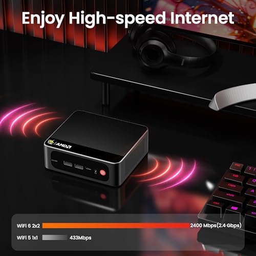 Beelink SER5 Max Mini PC - AMD Ryzen 7 6800U, 24GB RAM, 500GB SSD, 4K Triple Display, Perfect for Home Office & Gaming