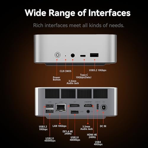 Beelink SER5 Max Mini PC - AMD Ryzen 7 6800U, 24GB RAM, 500GB SSD, 4K Triple Display, Perfect for Home Office & Gaming