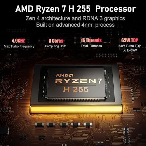 Beelink SER5 Max Mini PC - AMD Ryzen 7 6800U, 24GB RAM, 500GB SSD, 4K Triple Display, Perfect for Home Office & Gaming