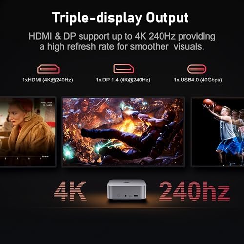 Beelink SER5 Max Mini PC - AMD Ryzen 7 6800U, 24GB RAM, 500GB SSD, 4K Triple Display, Perfect for Home Office & Gaming